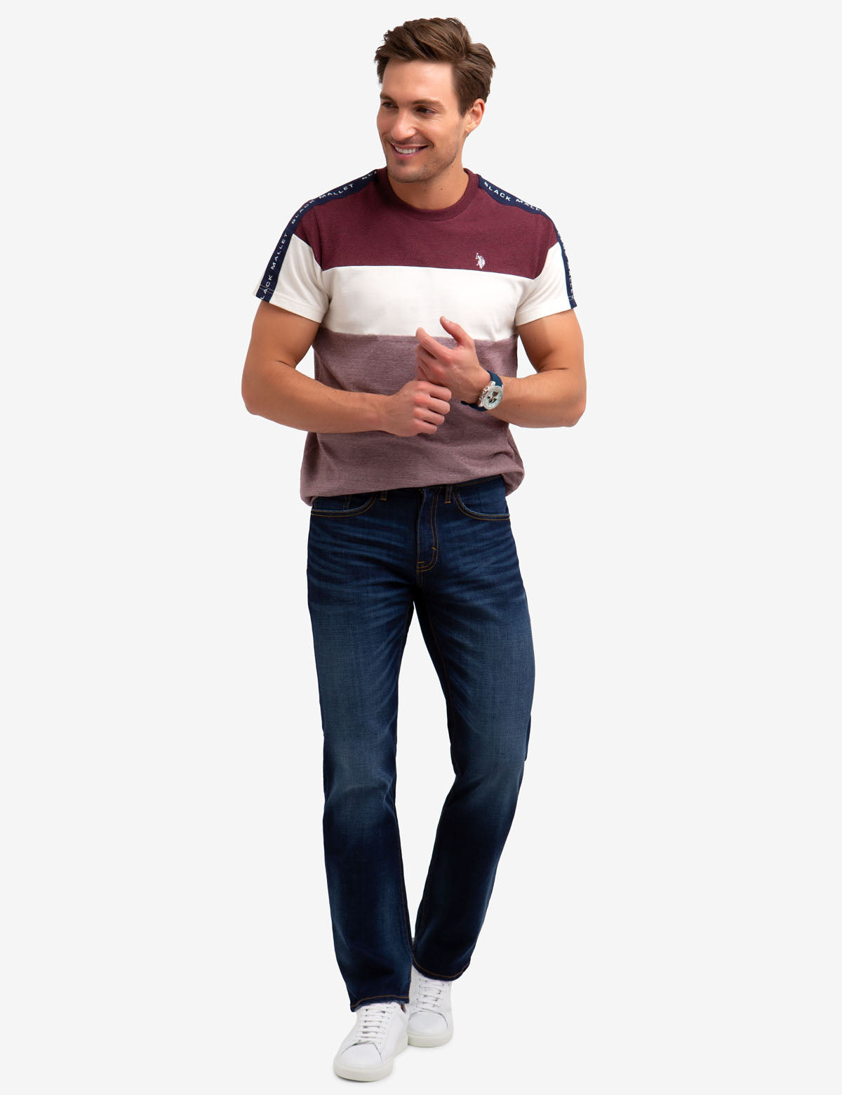 Black Mallet Colorblock Cotton T-Shirt - USPA Design