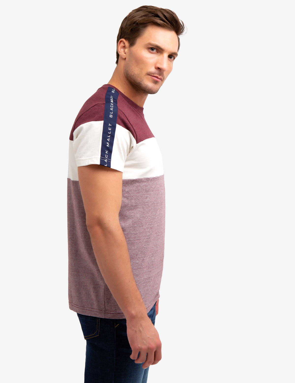 Black Mallet Colorblock Cotton T-Shirt - USPA Design