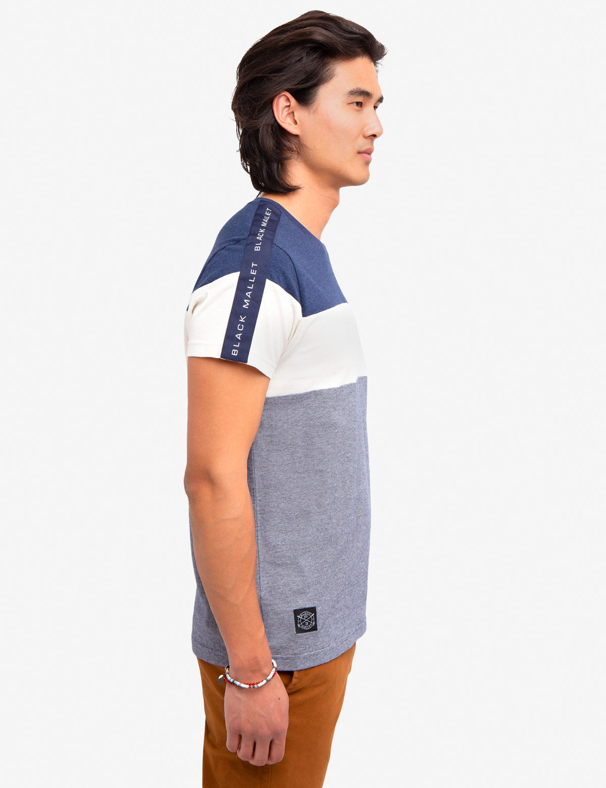 Black Mallet Colorblock Cotton T-Shirt - USPA Design