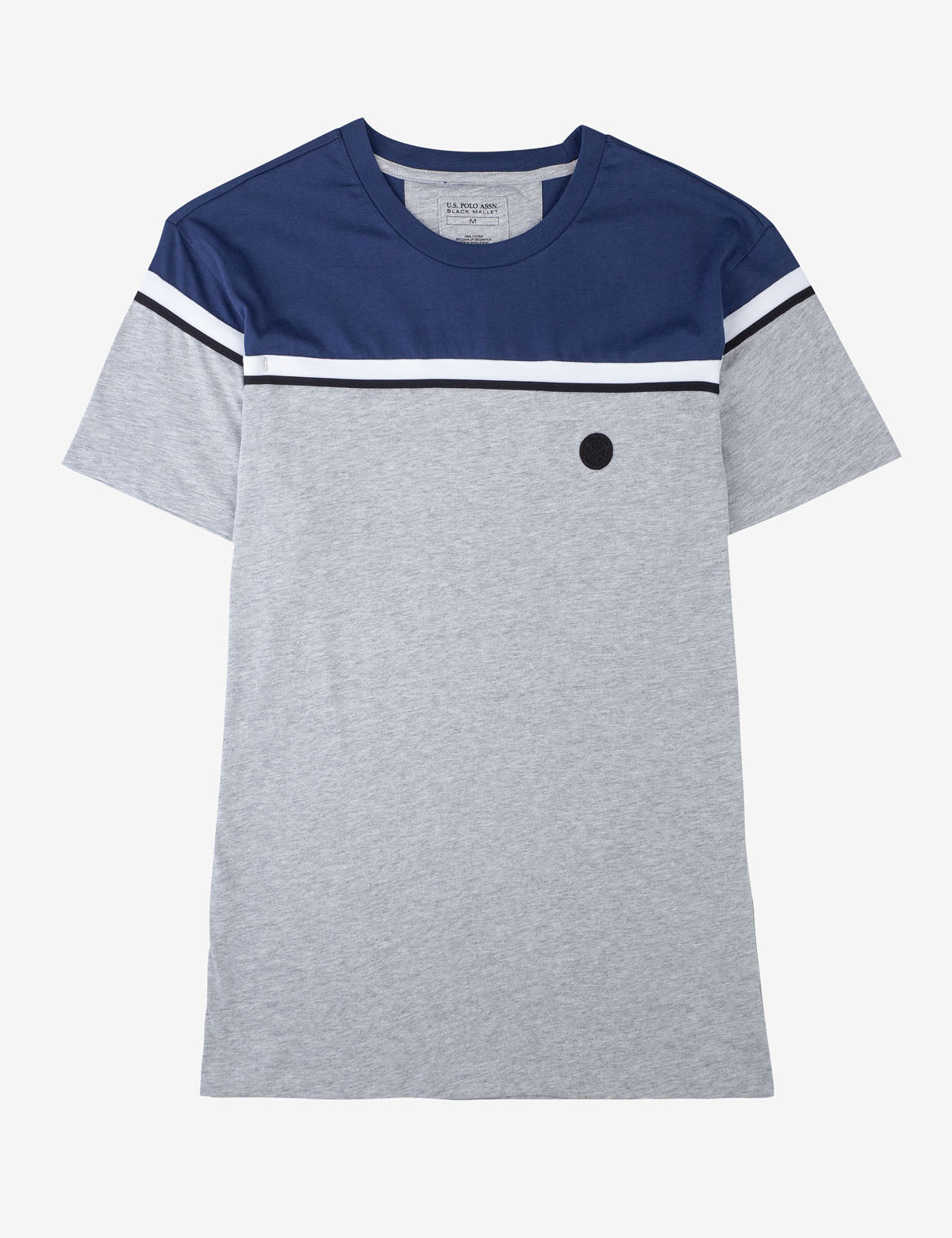 Black Mallet Colorblock Cotton T-Shirt - USPA Design