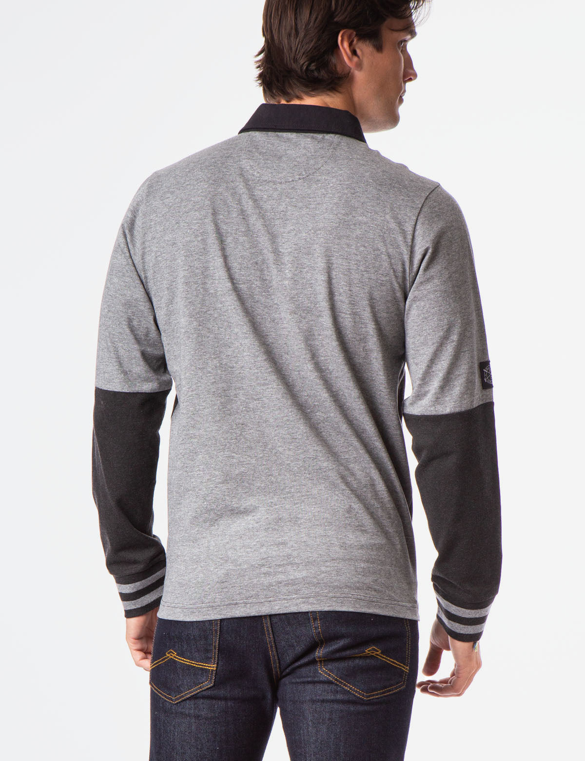 Black Mallet Rugby Shirt - Long Sleeve Colorblock Design