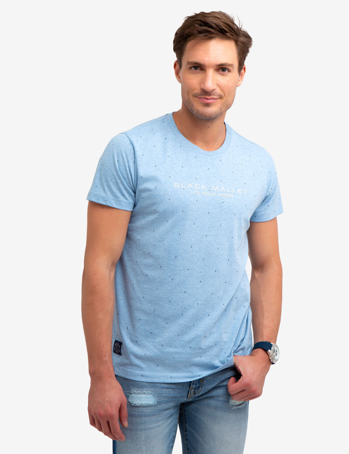 Black Mallet Graphic Print Cotton T-Shirt for Men