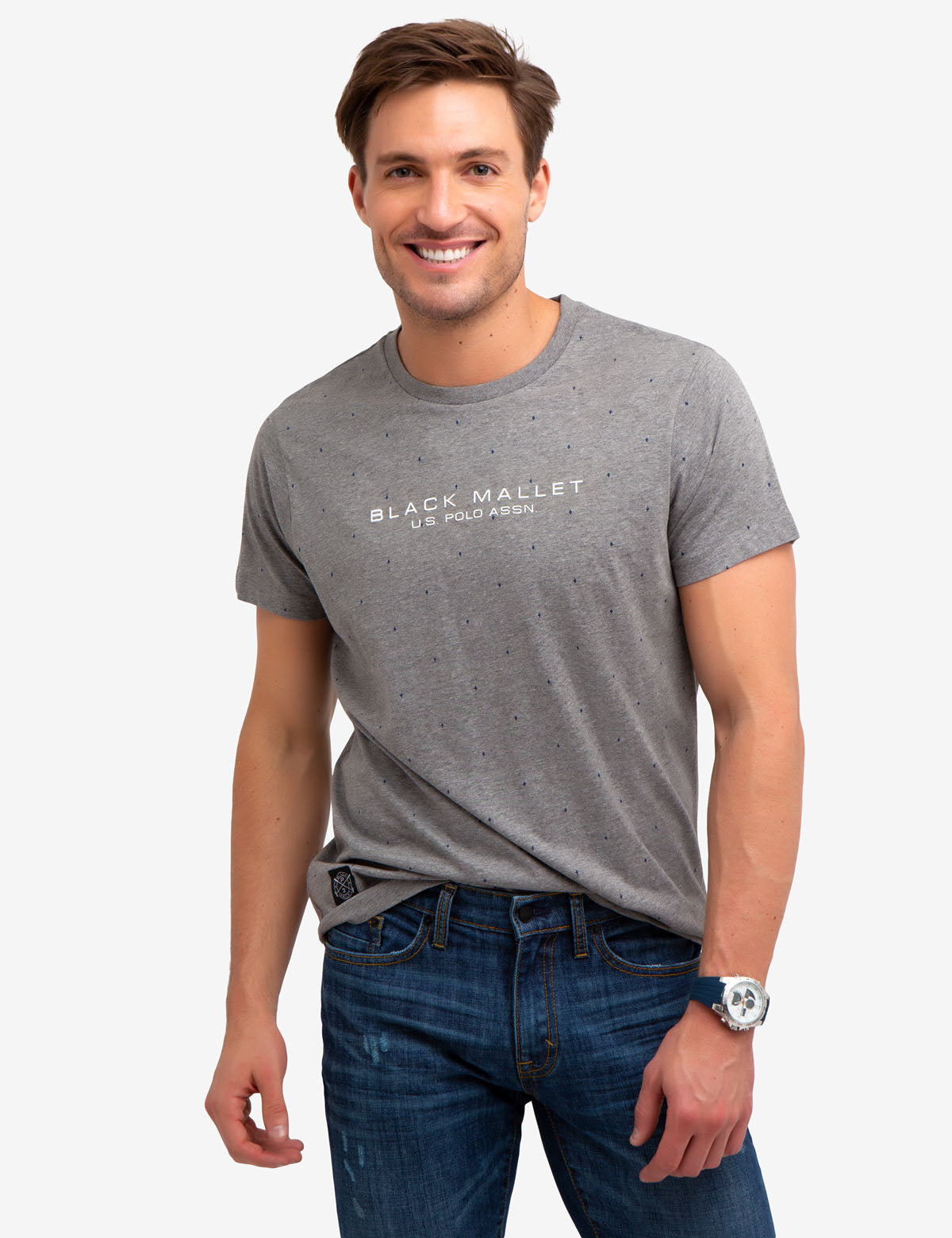 Black Mallet Graphic Print Cotton T-Shirt for Men
