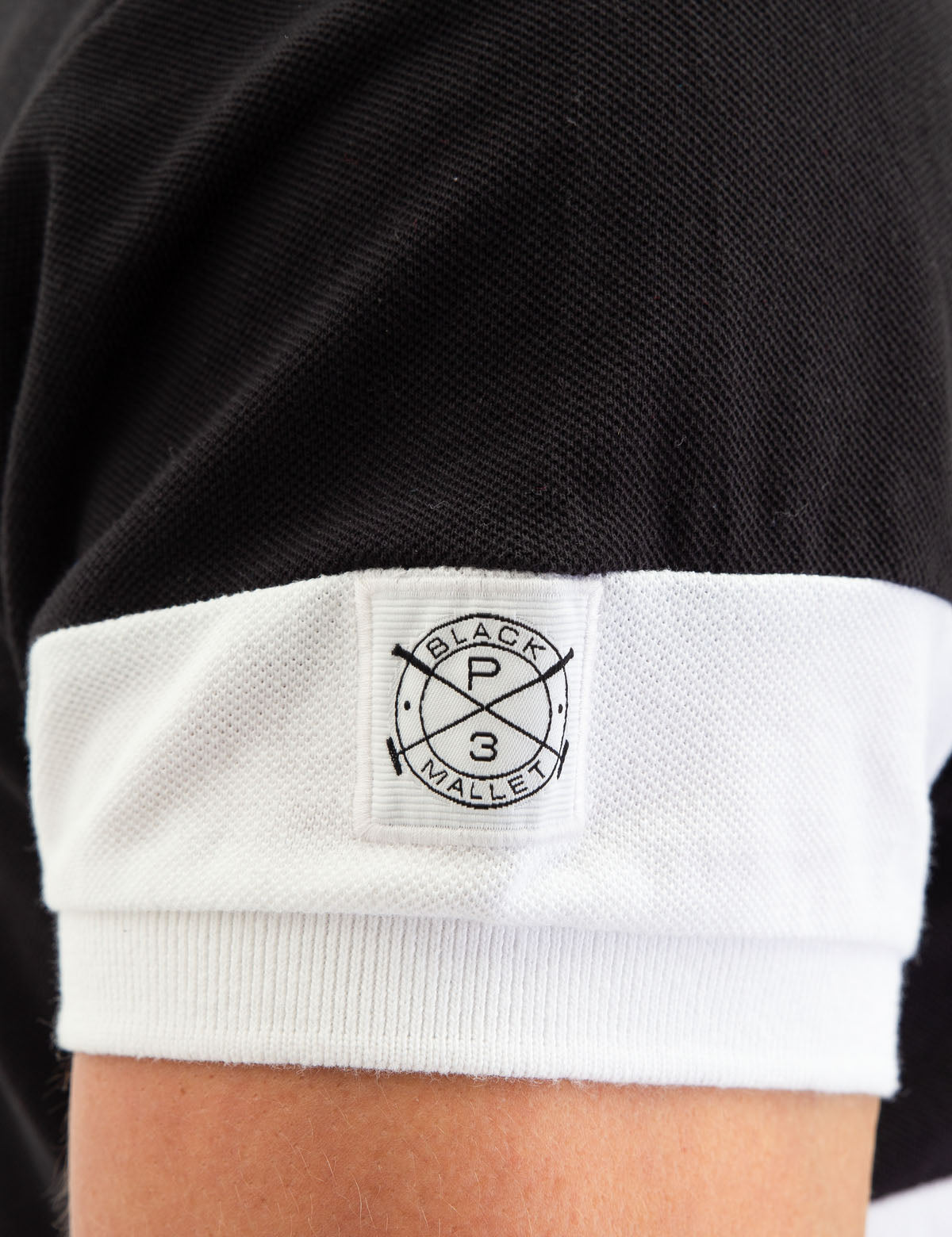 Black Mallet Men's Striped Polo Shirt - Short Sleeve Button Placket