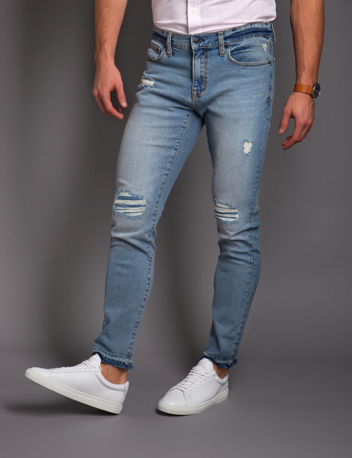 Black Mallet Skinny Fit Jeans for Men