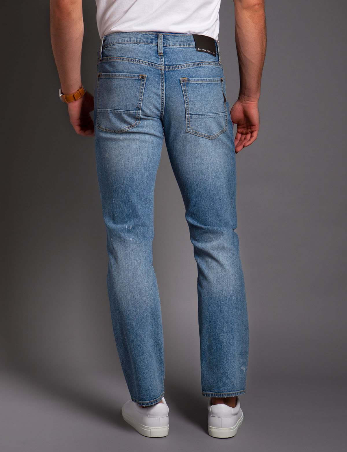 Black Slim Fit Denim Jeans by Mallet