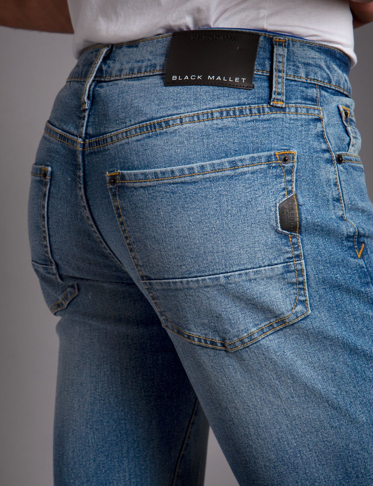 Black Slim Fit Denim Jeans by Mallet
