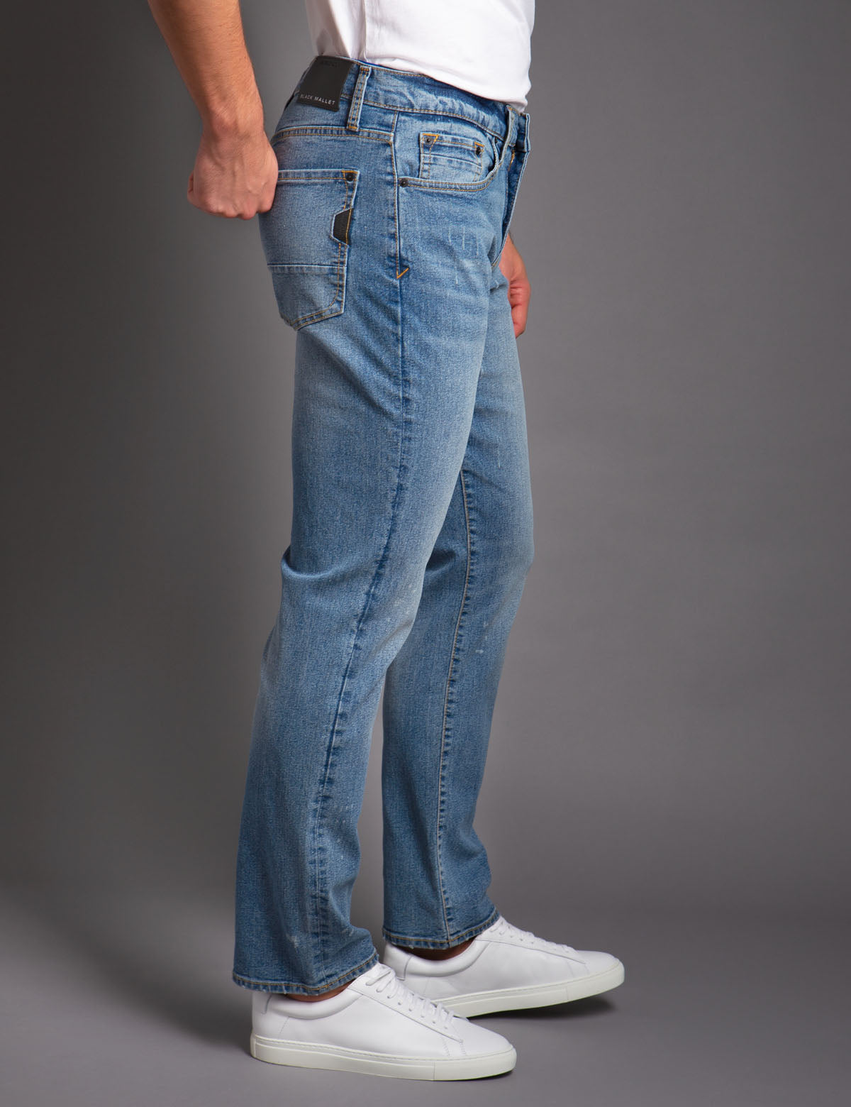 Black Slim Fit Denim Jeans by Mallet