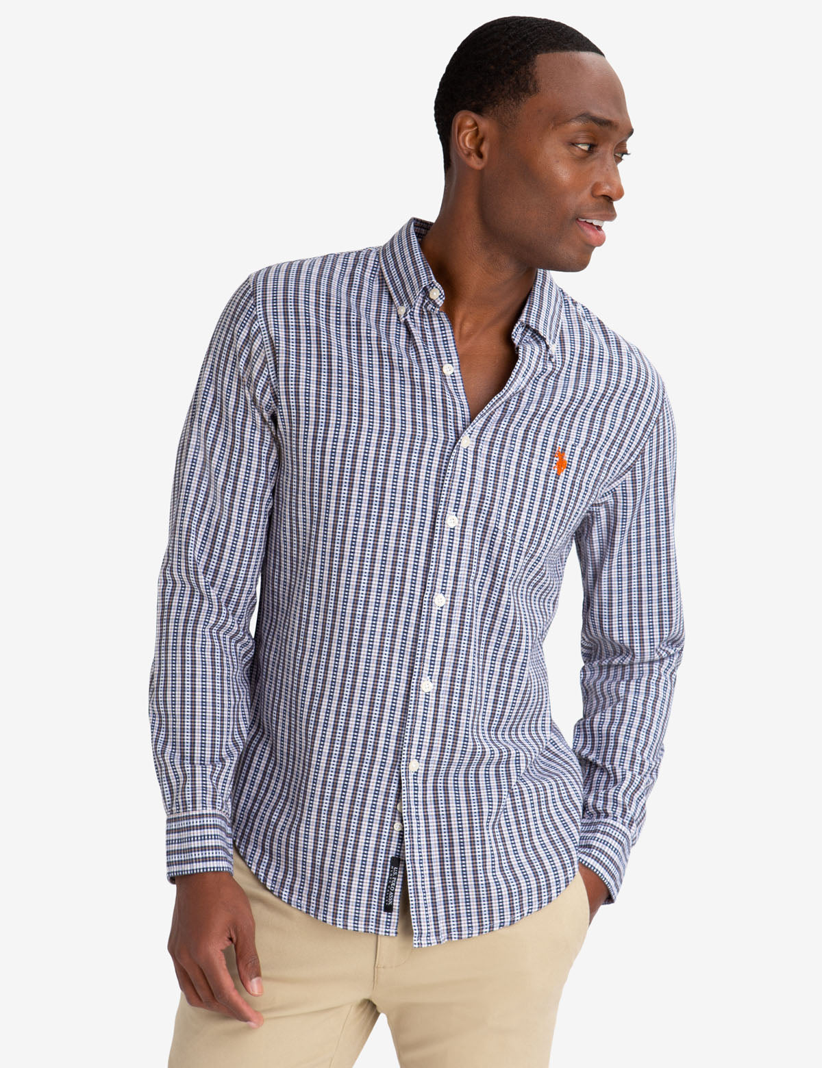Men's Black Slim Fit Plaid Cotton Shirt