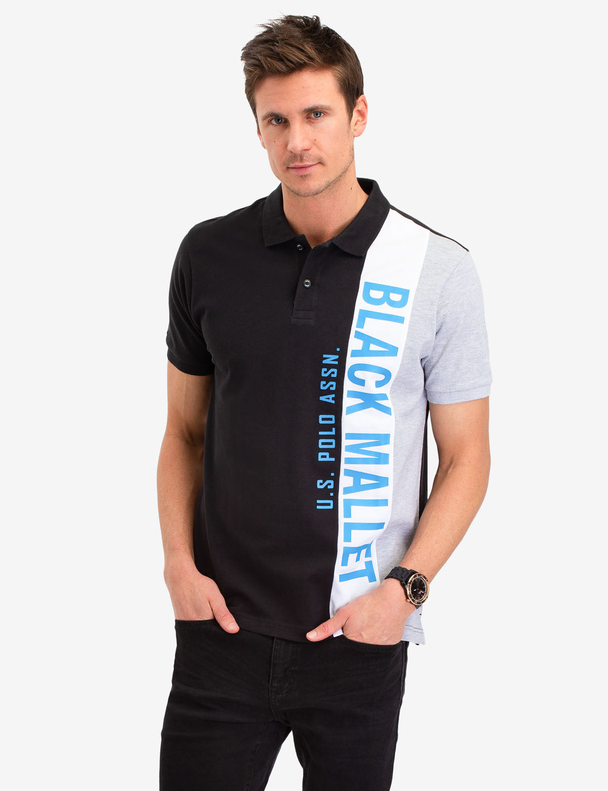 Black Mallet Logo Polo Shirt - Men's Classic Fit Short Sleeve